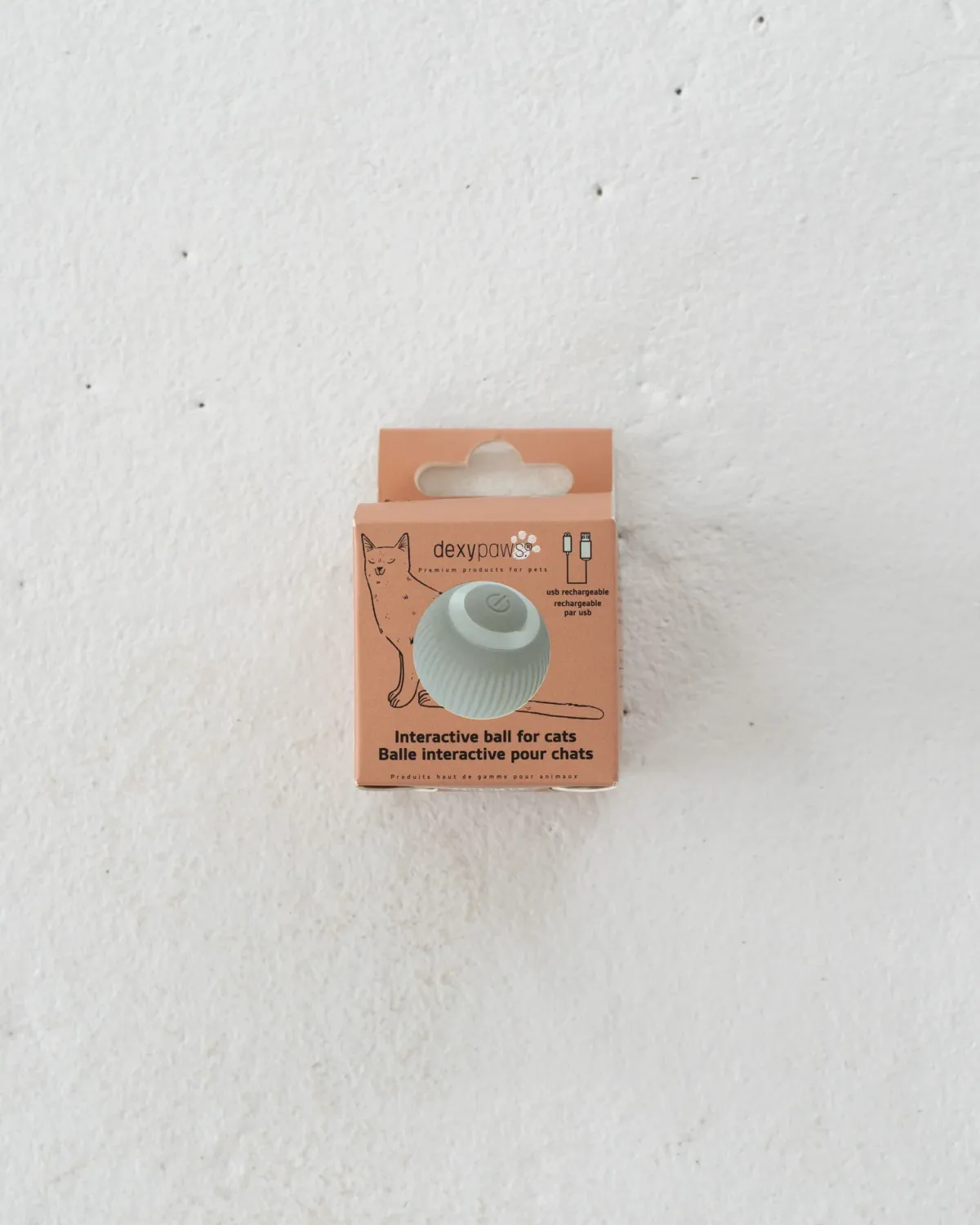DEXYPAWS - Sage Green Interactive Pet Ball, Colour: Sage Green