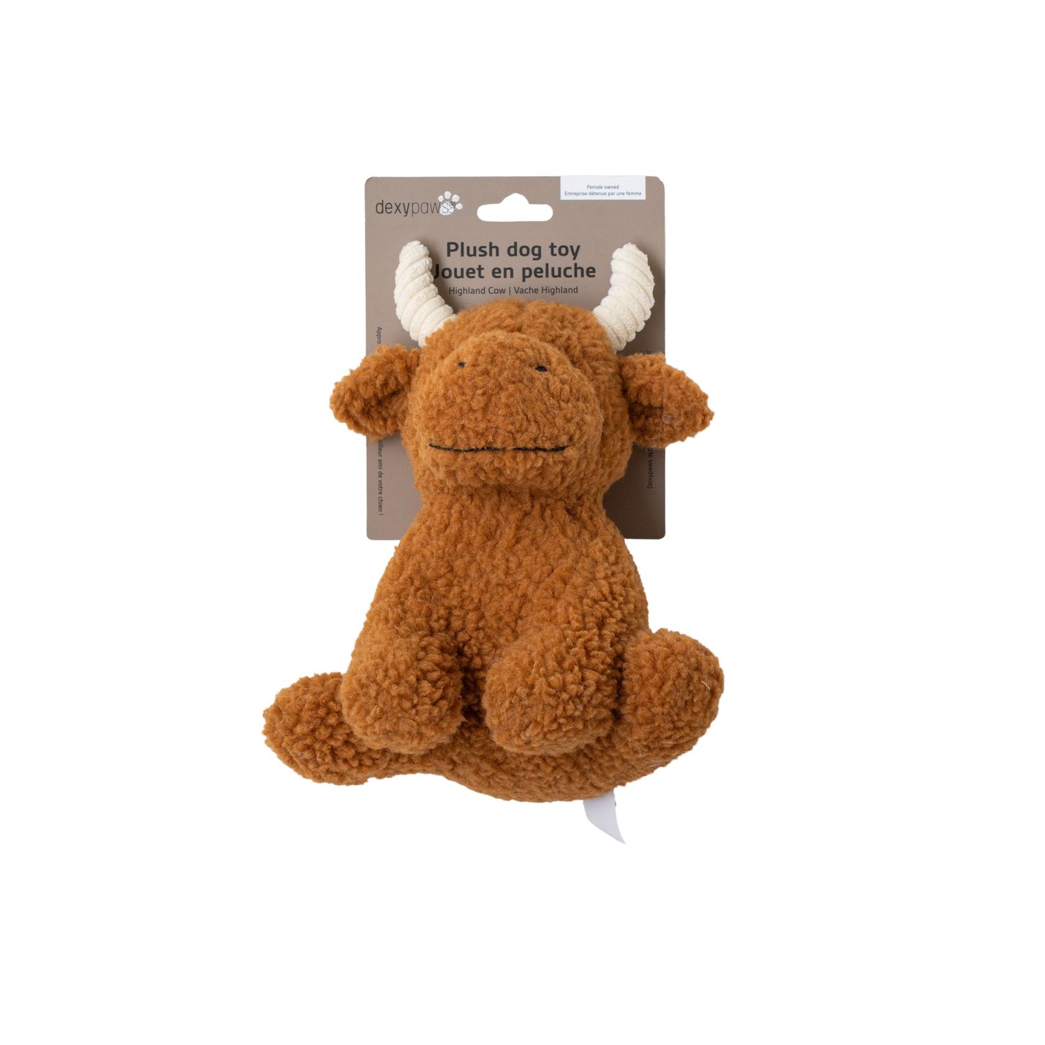 DEXYPAWS - Cow Plushie for Dogs, Colour: Brun