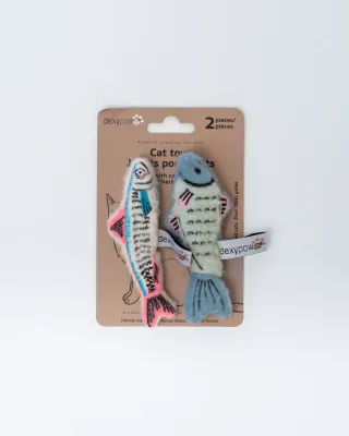 DEXYPAWS - 2pk Mackeral Kicker Toy for Cats