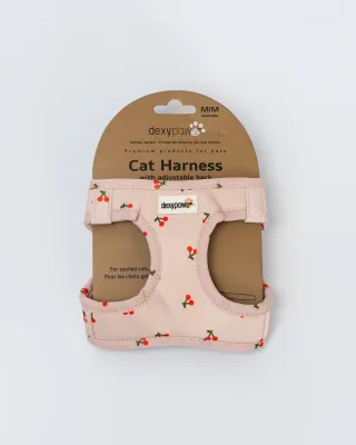 DEXYPAWS - Cat Harness with Adjustable Back Cherry