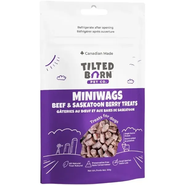 TILTED BARN - Beef &amp; Saskatoon Berries Miniwags Treats