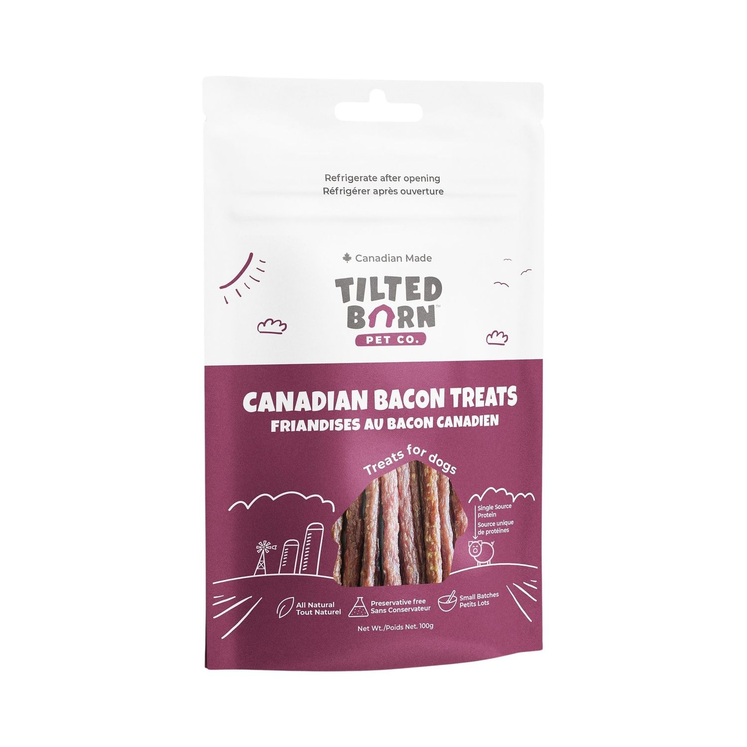 TILTED BARN - Canadian Bacon Treats, Size: 100g