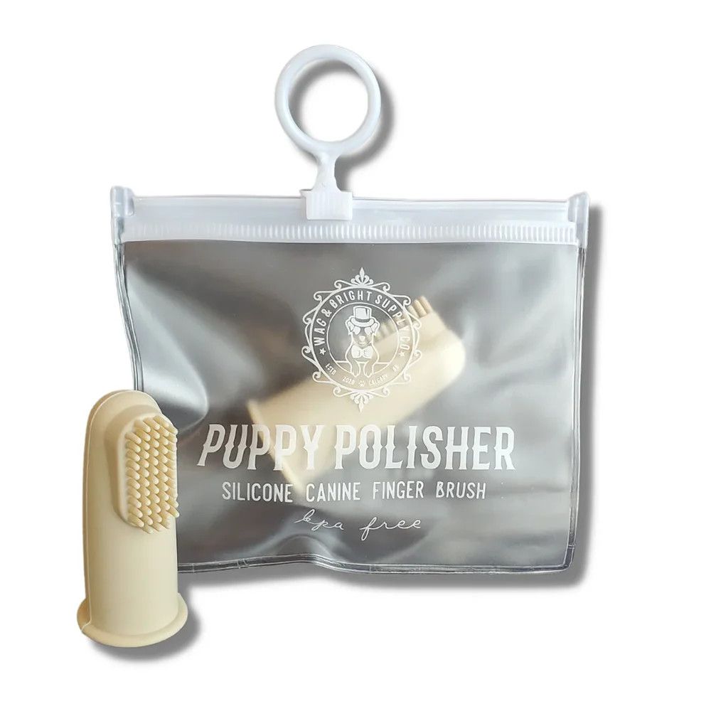 WAG &amp; BRIGHT - Puppy Polisher Silicone BPA Free Finger Brush, Size: One Size