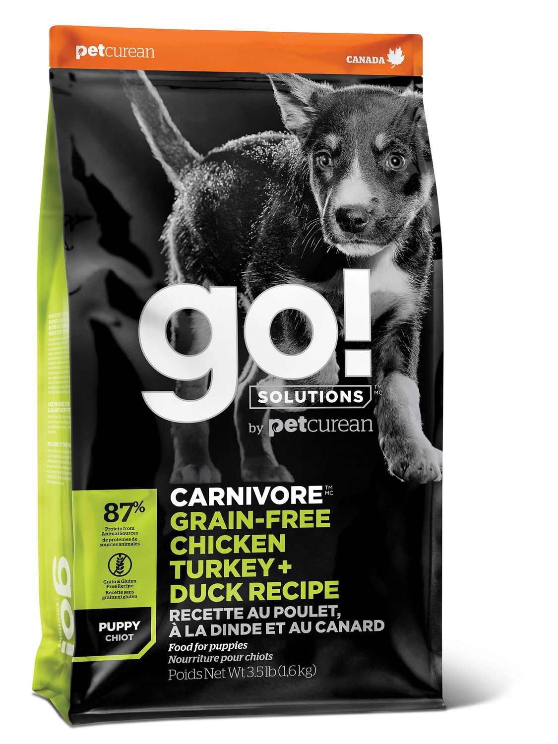 PETCUREAN - Carnivore Chicken, Turkey &amp; Duck Grain-Free Puppy Food, Size: 3.5lbs