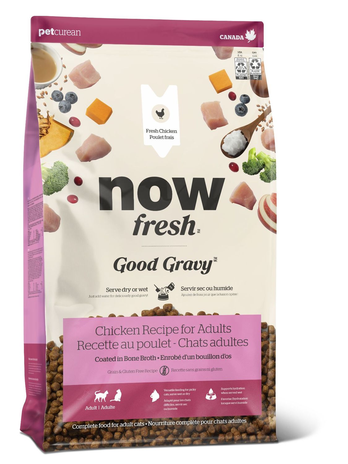 PETCUREAN - Now Fresh Good Gravy Chicken Recipe for Adult Cats, Size: 3lbs