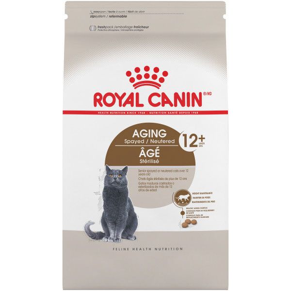 ROYAL CANIN - Aging Spayed / Neutered 12+ Dry Cat Food, Size: 3.2kg
