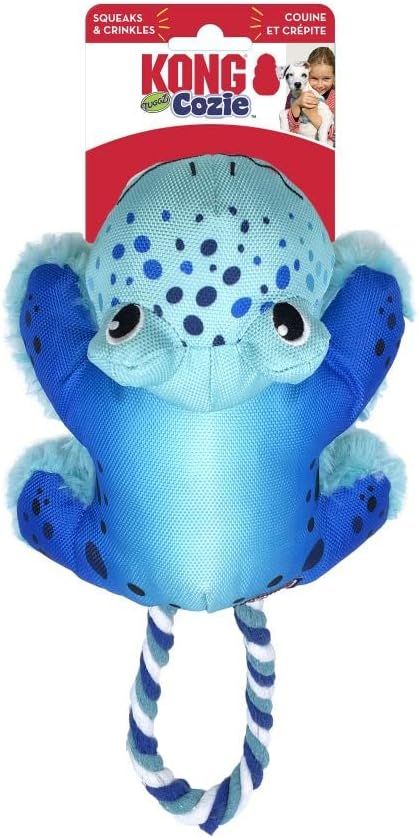 KONG - Cozie Tuggz Blue Frog Dog Toy, Size: Medium/Large