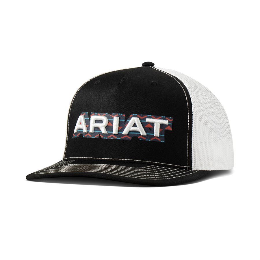 ARIAT - 3D Black &amp; White Western Cap