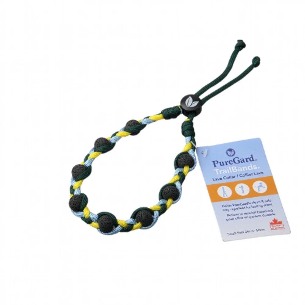 PURE GARD - TrailBands 2-in-1 Lava Bead Collar, Size: Small