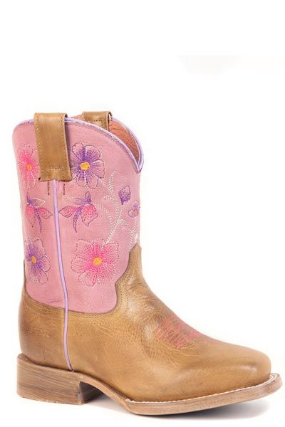 ROPER - Annie Square Toe Light Pink Cowgirl Boots for Little Kids