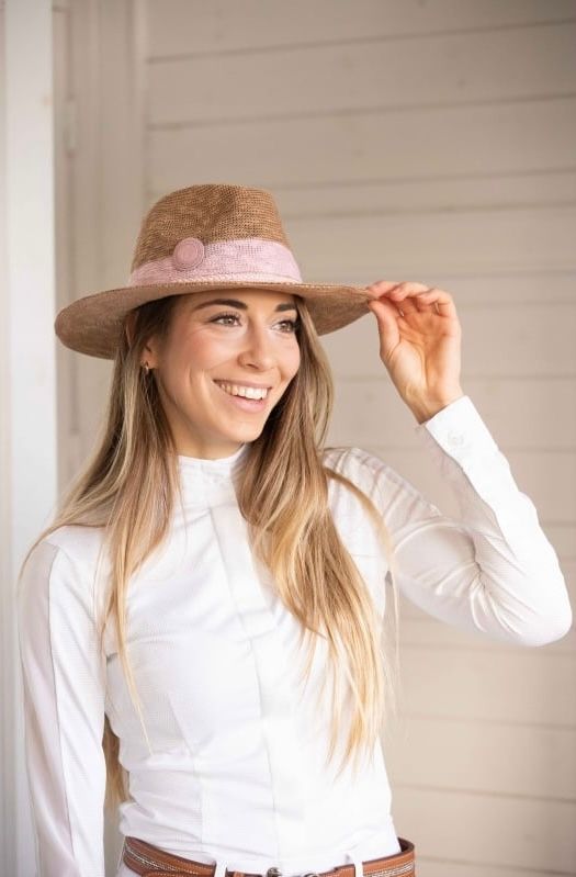 PENELOPE - Rafia Hat Beige/Pink