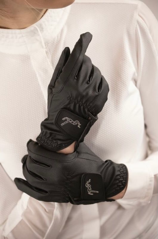 PENELOPE - Prisma Strass Gloves Black
