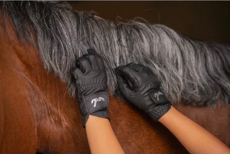 PENELOPE - EDEN Prisma Strass Gloves Black