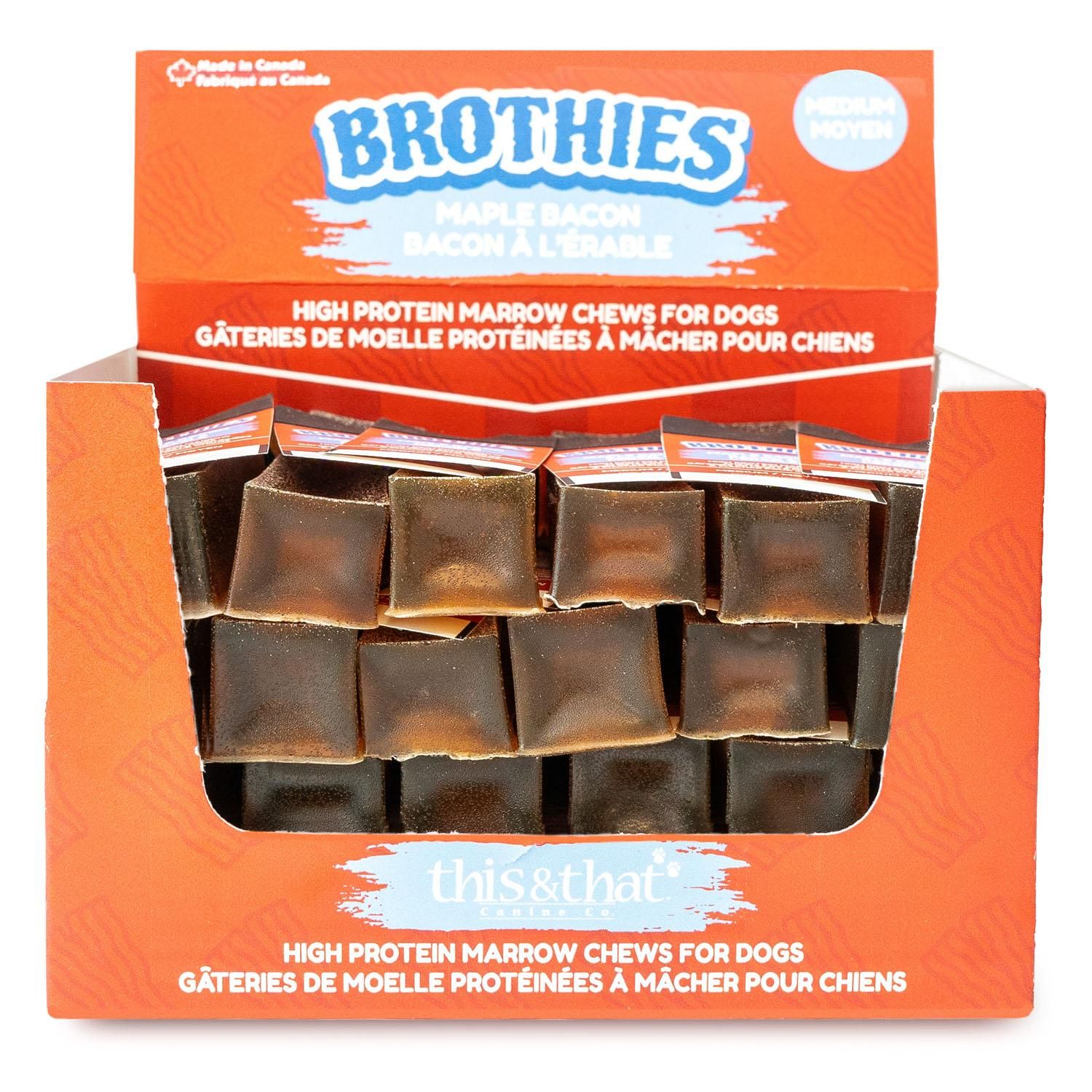 THIS &amp; THAT - Brothies High Protein Bone Broth Chew, Flavour: Bacon &amp; Maple, Size: Medium