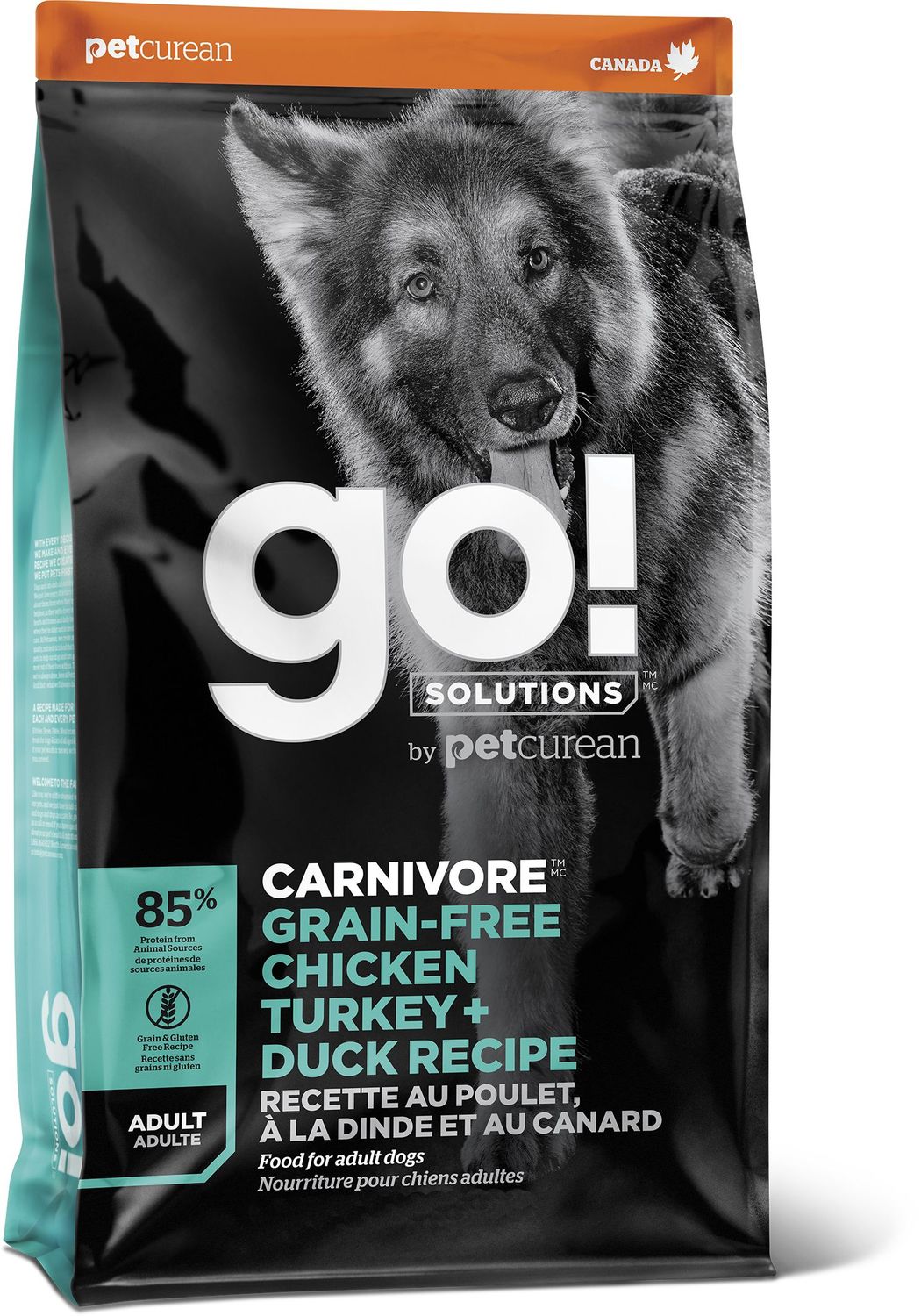 PETCUREAN - Carnivore Chicken, Turkey &amp; Duck Grain-Free Adult Dog Food, Size: 22lbs