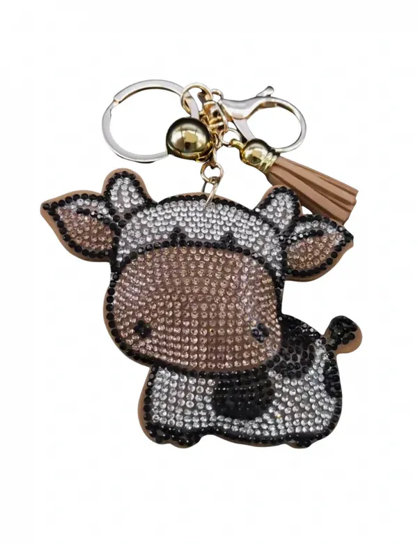 LUXY CHARMS - Key Chain Dazzle Cow Charm