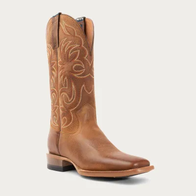 HYER - Broad Square Burdett EE Brown Cowhide Western Boot