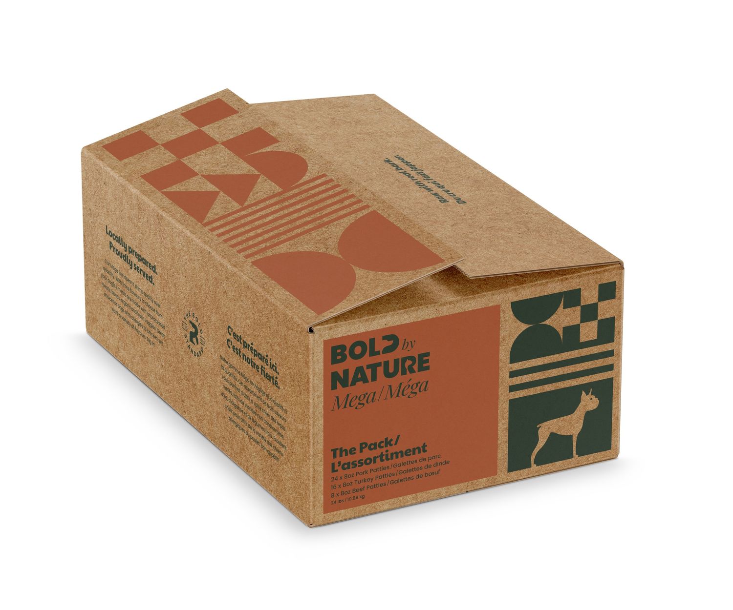 BOLD BY NATURE - The Pack - Non Chicken Variety Raw Dog Food, Size: 24lb (48 x 8oz)