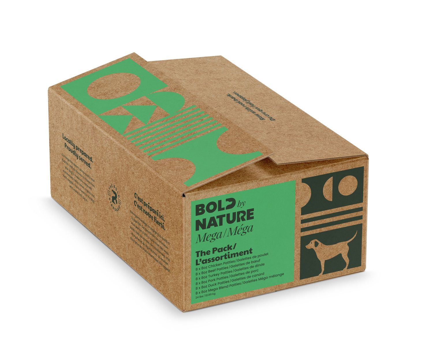 BOLD BY NATURE - The Pack - Mega Variety Raw Dog Food, Size: 24lb (48 x 8oz)