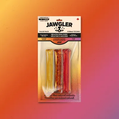 JAWGLER - 3Pack Assorted Flavours Gelatin Dog Chew