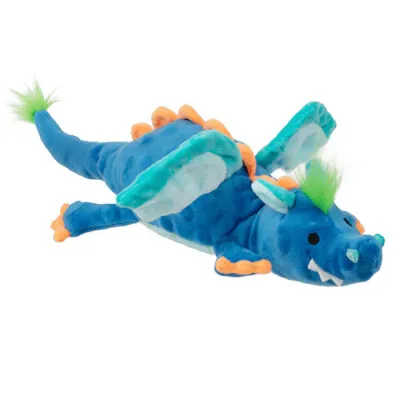 GODOG - Dazzle Dragon Plush Dog Toy with Chew Guard Technology
