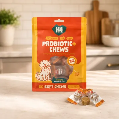 FAM PETS - Probiotic+ Soft Chews Digestive Support &amp; Gut Health