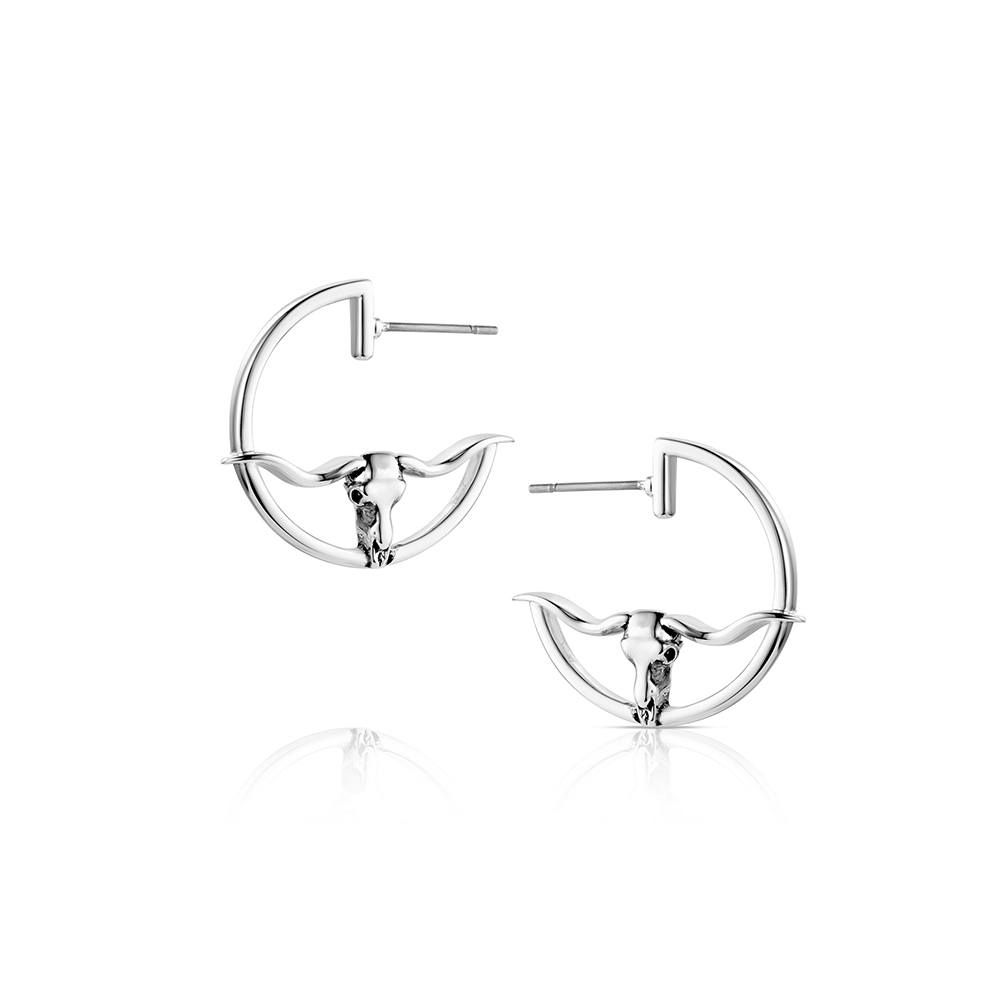 MONTANA SILVERSMITHS - Western Silhouette Longhorn Earrings