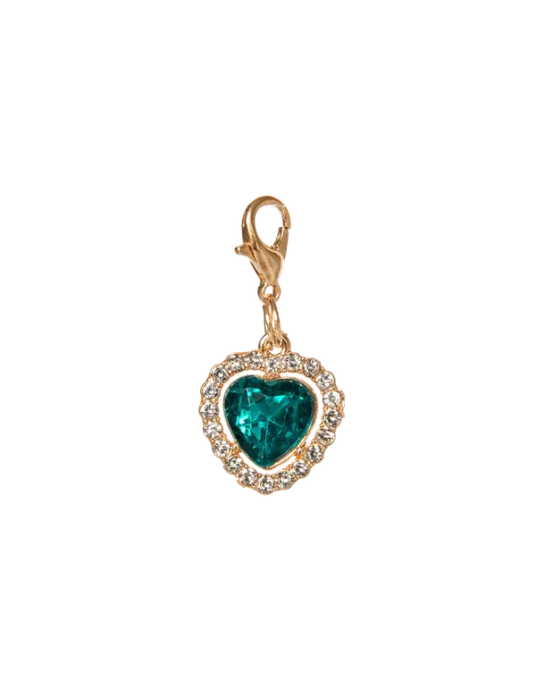 LUXY CHARMS - Heart Gemstones with Crystal Trim