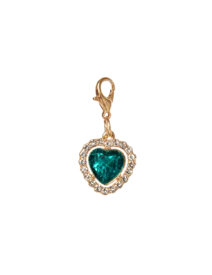 LUXY CHARMS - Heart Gemstones with Crystal Trim
