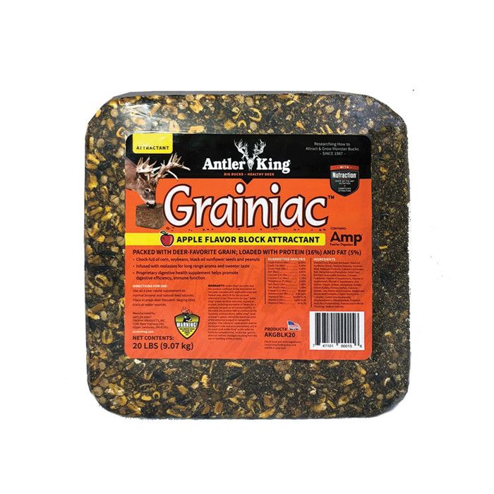 ANTLER KING - Grainiac Apple Flavor Block Attractant, Net Contents: 20lb