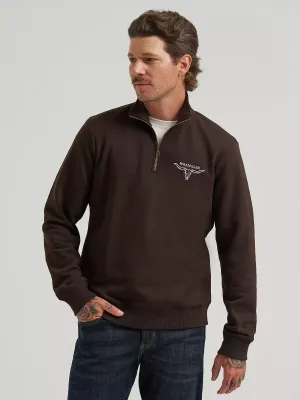 WRANGLER - Longhorn Quarter-Zip Chocolate Torte Fleece Pullover