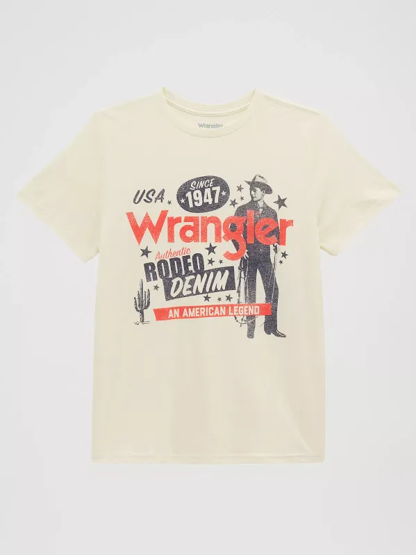 WRANGLER - Rodeo Heritage Reg Fit Egret Heather Graphic Tee