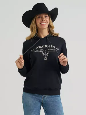 WRANGLER - Embroidered Steer Head Graphic Pullover Hoodie