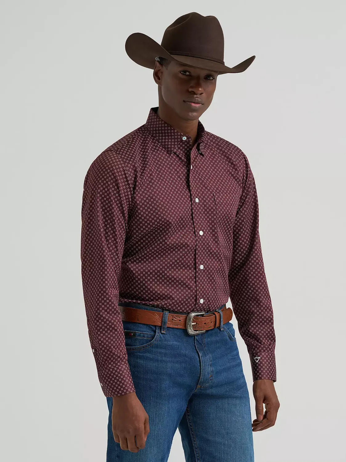 WRANGLER - Cody Johnson One Pocket Button Down Shirt Wine