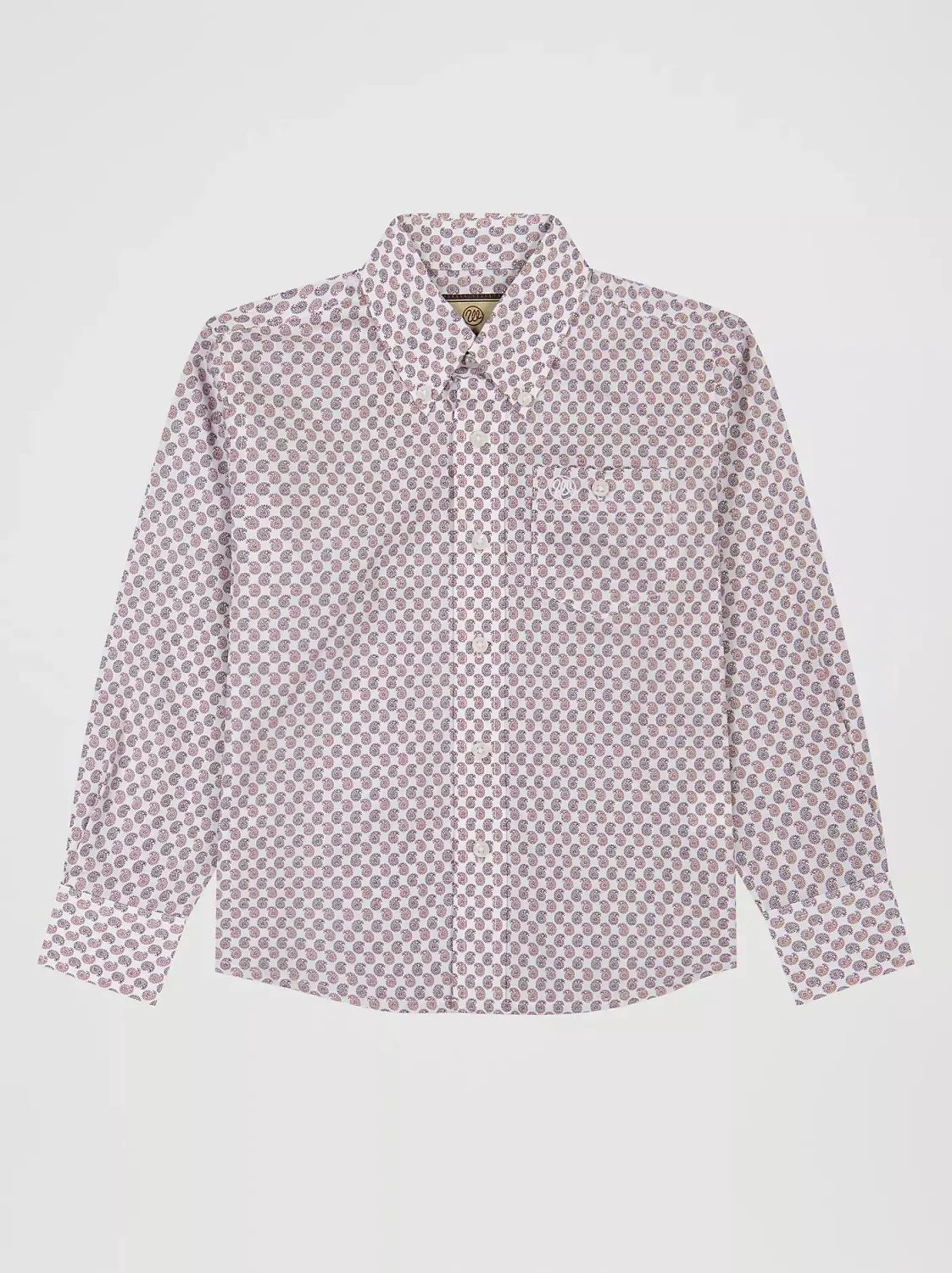 WRANGLER - Boy's Classic Button-Down Red Geo Print Shirt