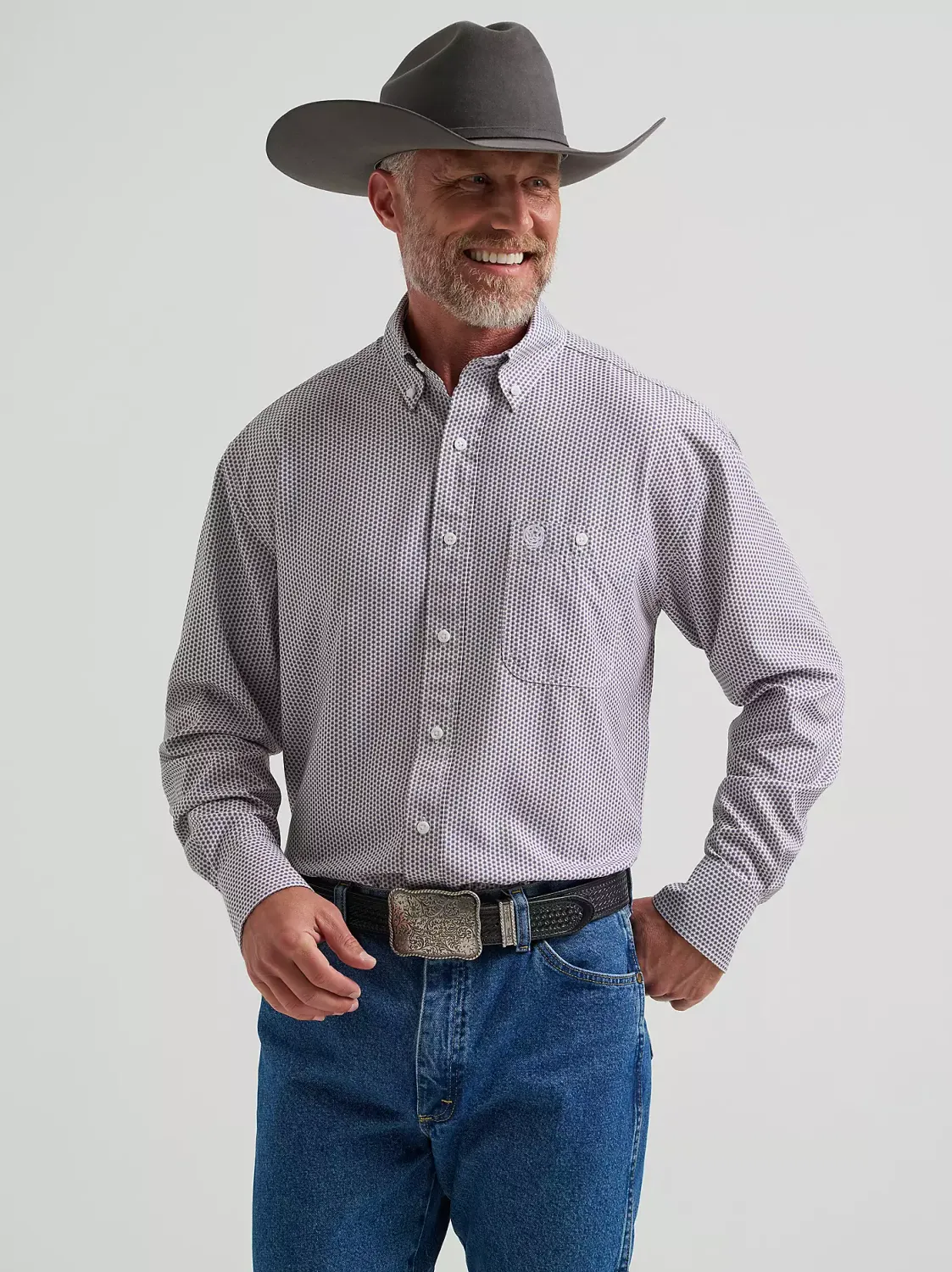 WRANGLER - George Strait Performance Button Down Lagoon Starburst Shirt