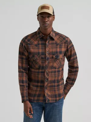 WRANGLER - Sable Retro Long Sleeve Flannel Western Snap Plaid Shirt