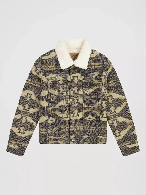 WRANGLER - Boy's Sherpa Lined Jacquard Print Jacket
