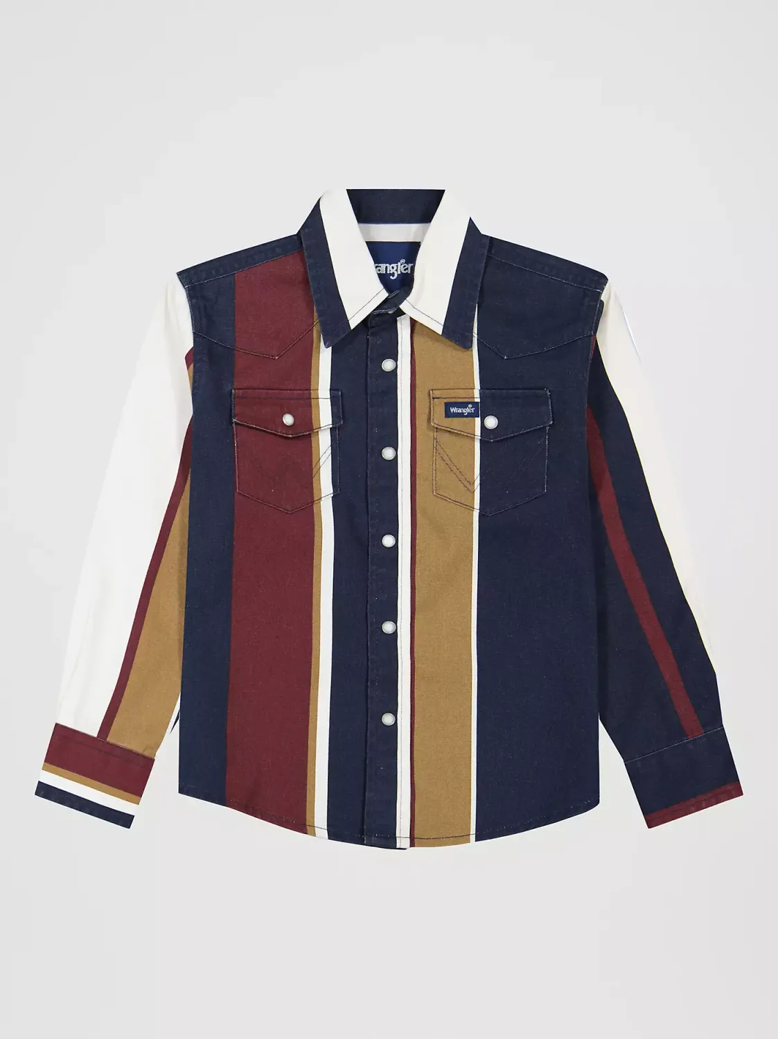 WRANGLER - Boy's Brushpopper Stripe Western Snap Shirt