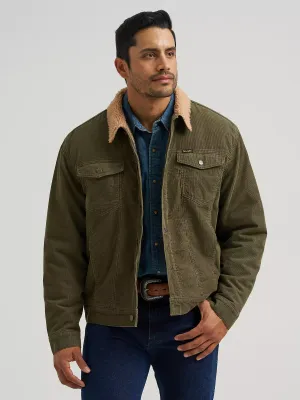 WRANGLER - Cowboy Cut Sherpa Lined Corduroy Olive Night Jacket