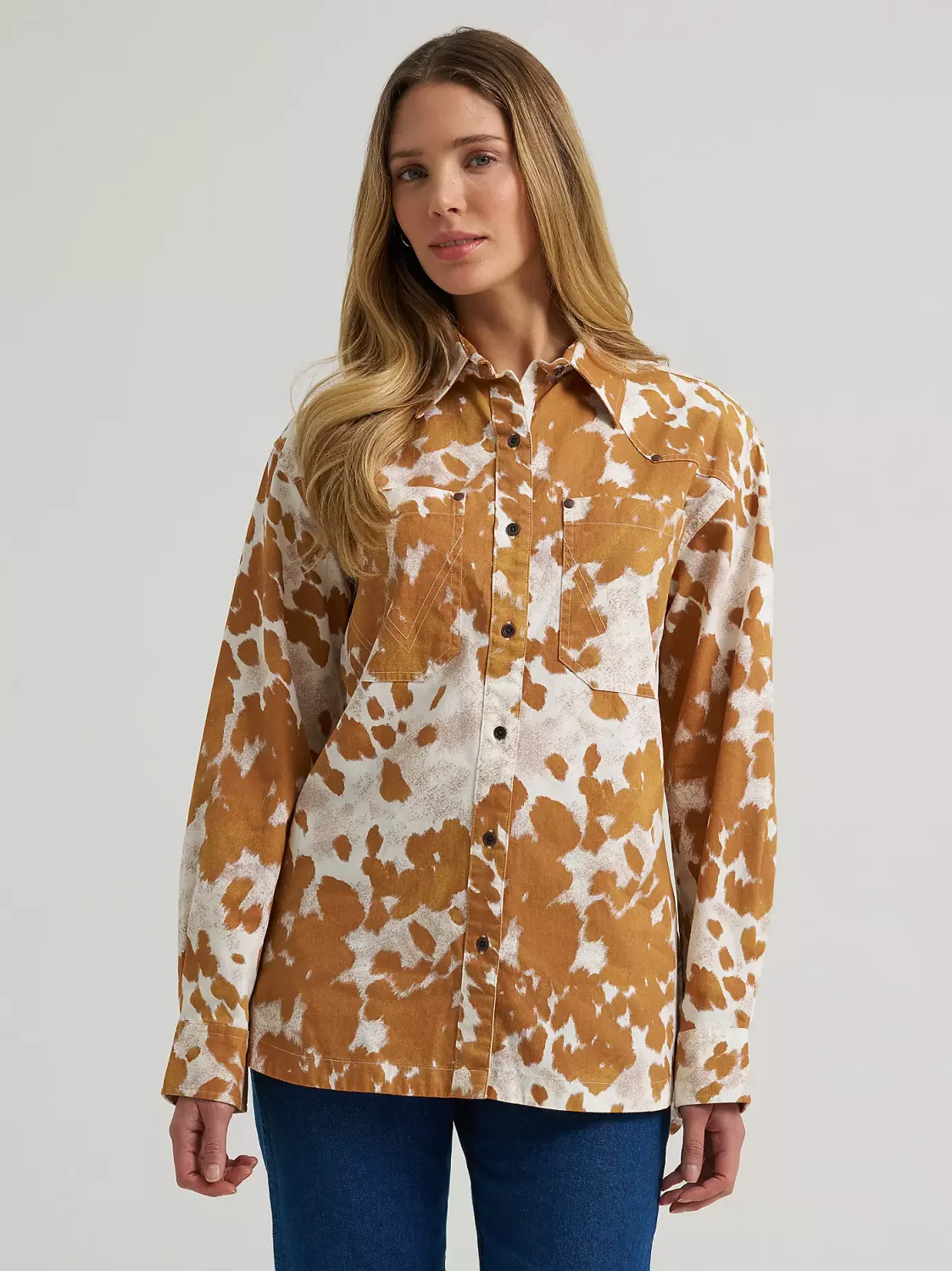 WRANGLER - Western Boyfriend Fit Button Down Fawn Shirt