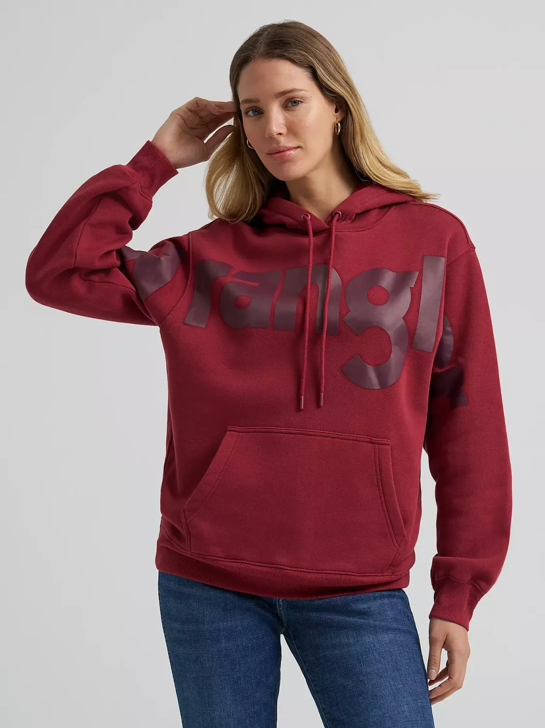 WRANGLER - Wide Open Spaces Deep Burgundy Logo Hoodie