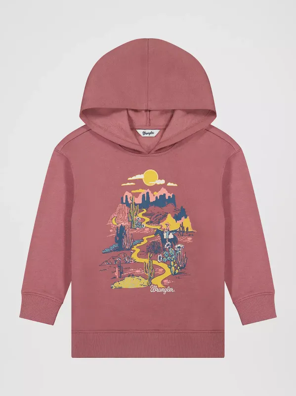 WRANGLER - Girl's Adventure Graphic Pullover Red Hoodie