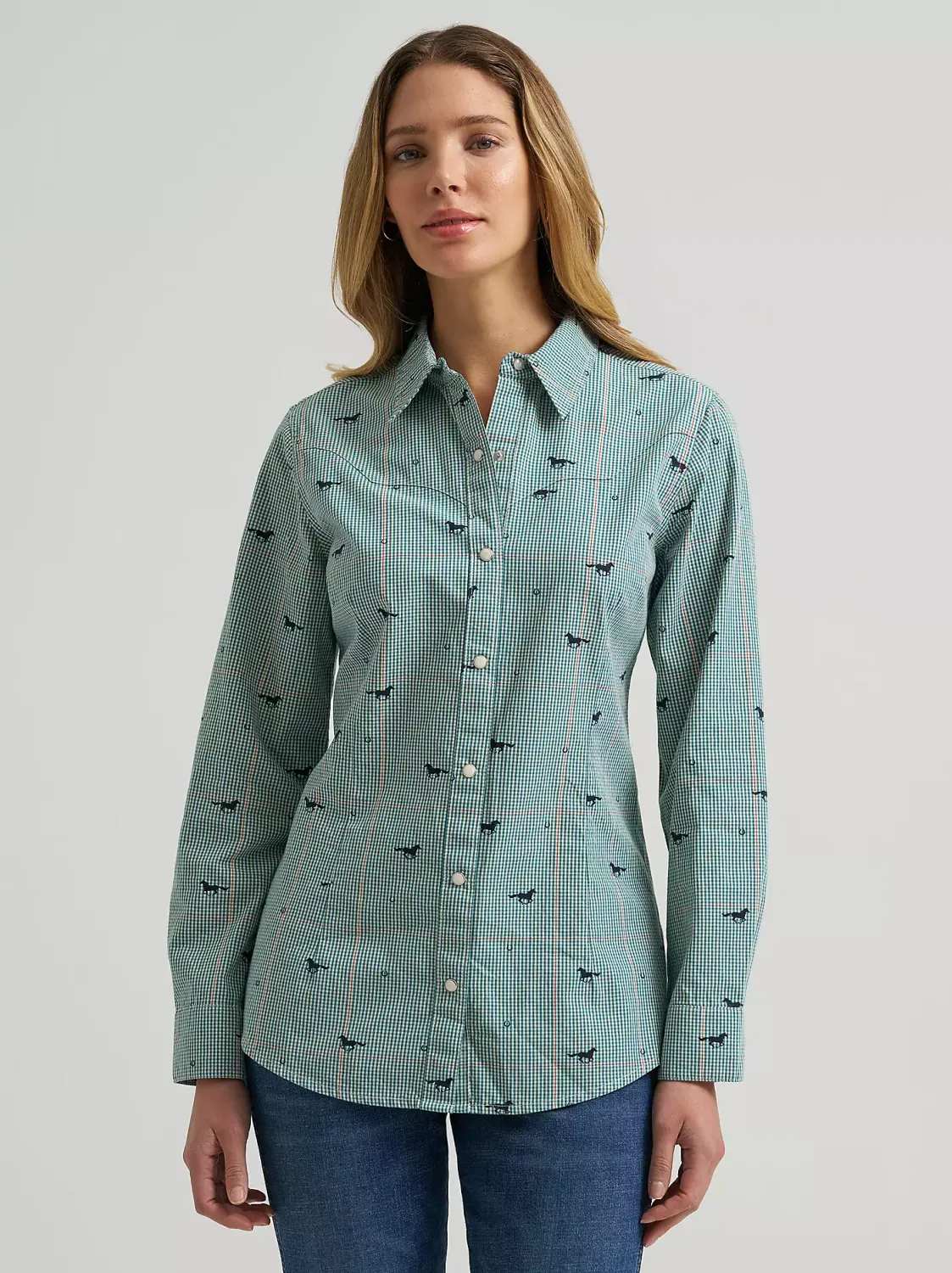 WRANGLER - Statement Sierra Western Slim Green Snap Shirt