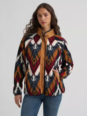 WRANGLER - Hay Away Big Sky Sherpa Snap Desert Chevron Jacket