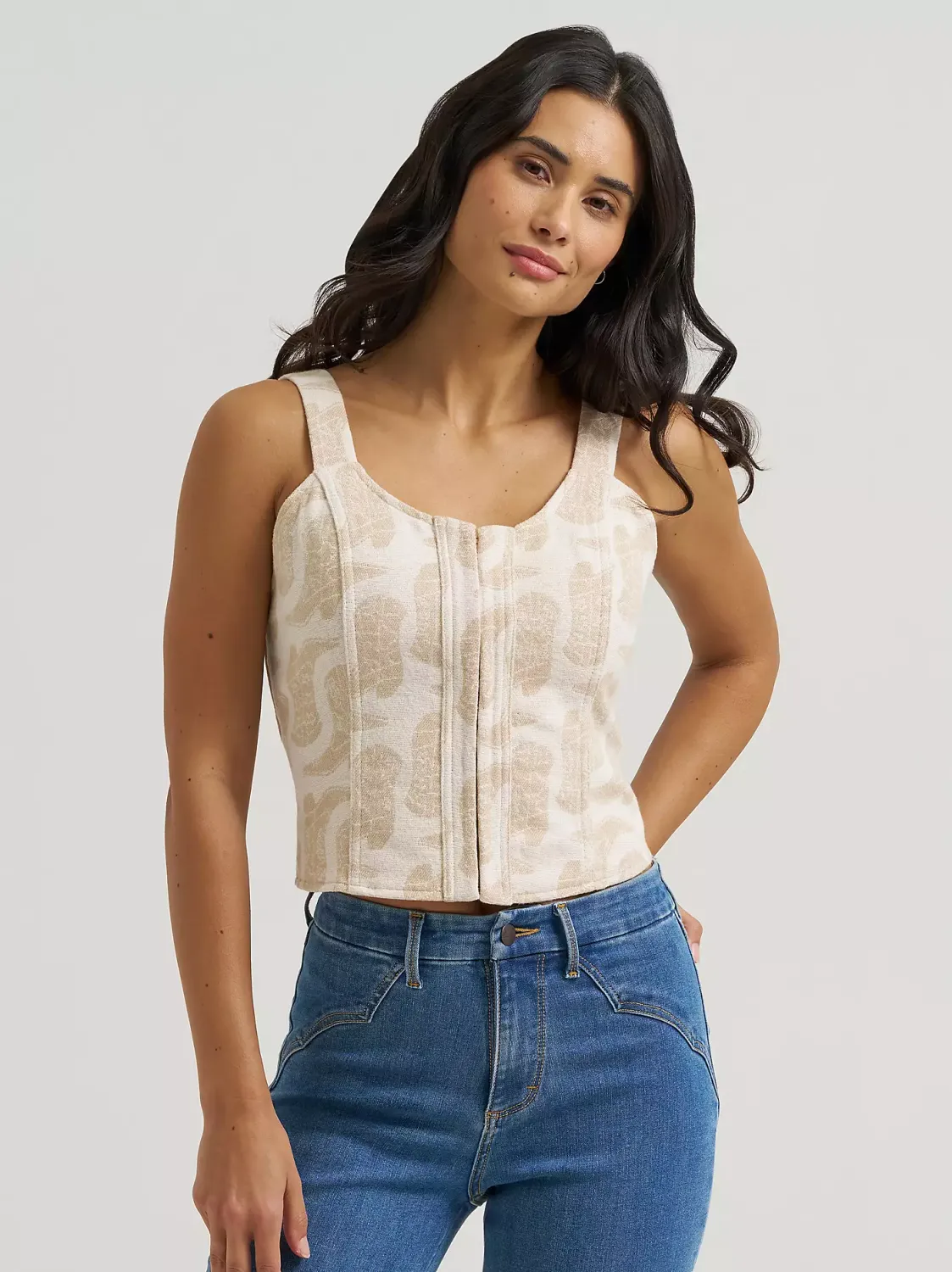 WRANGLER - Beige Jacquard Corset Top