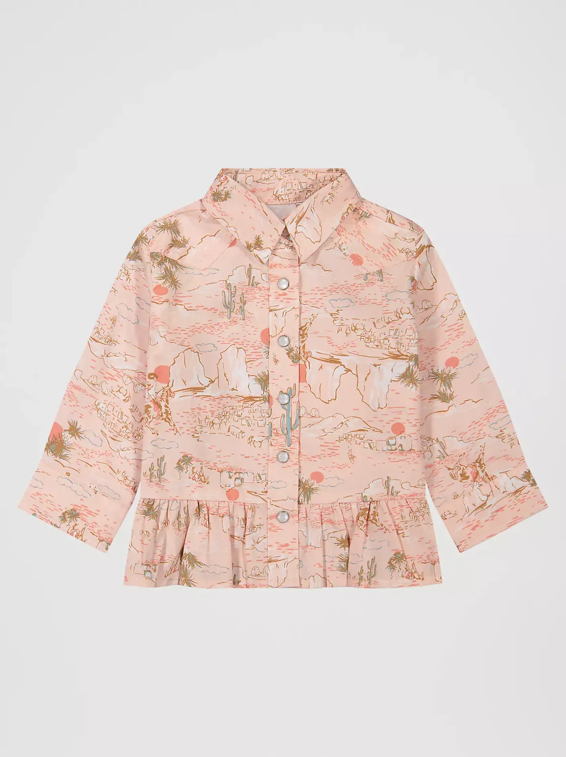 WRANGLER - Little Girl's Ruffle Hem Snap Shirt