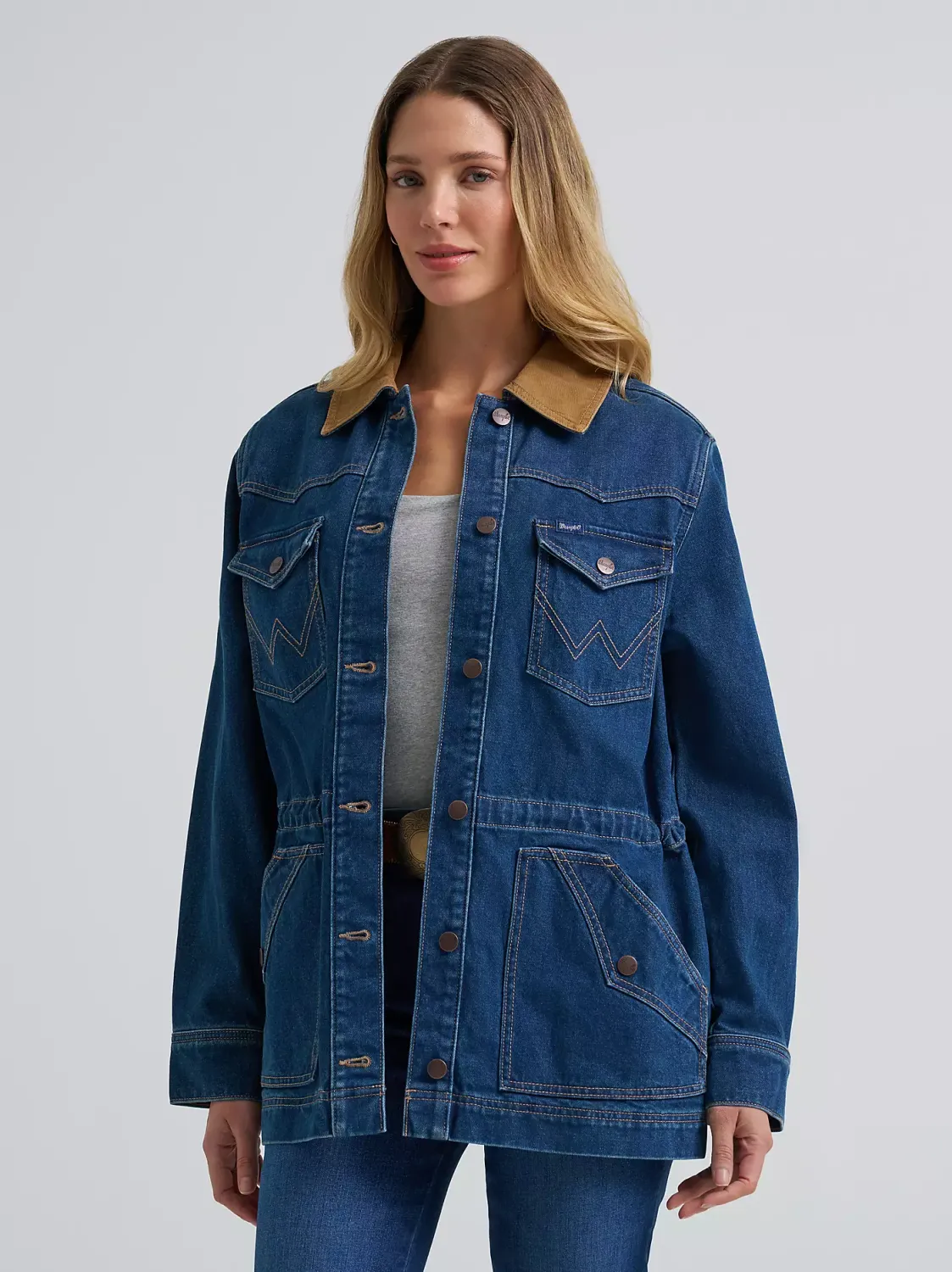 WRANGLER - Denim Cinched Waist Barn Jacket