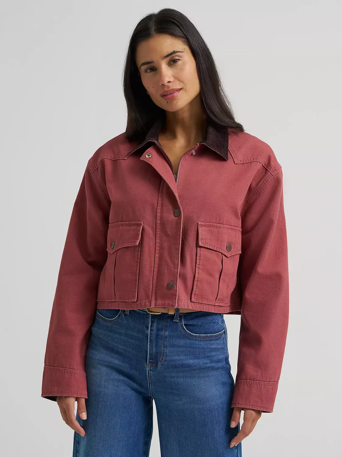 WRANGLER - Western Cropped Utility Pink Jacket
