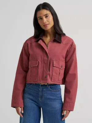 WRANGLER - Western Cropped Utility Pink Jacket